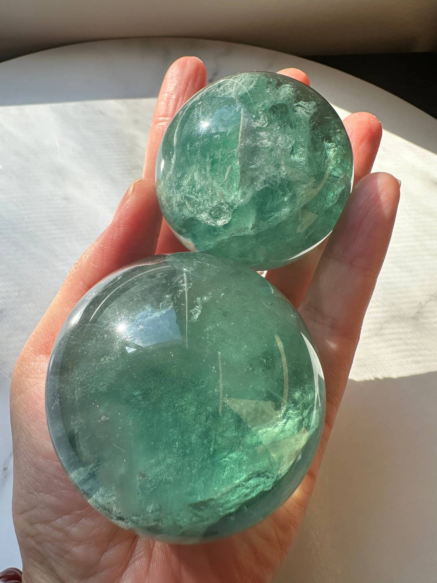 Natural Green Fluorite Sphere | Heart Chakra & Focus Crystal Ball - Seidr Magic