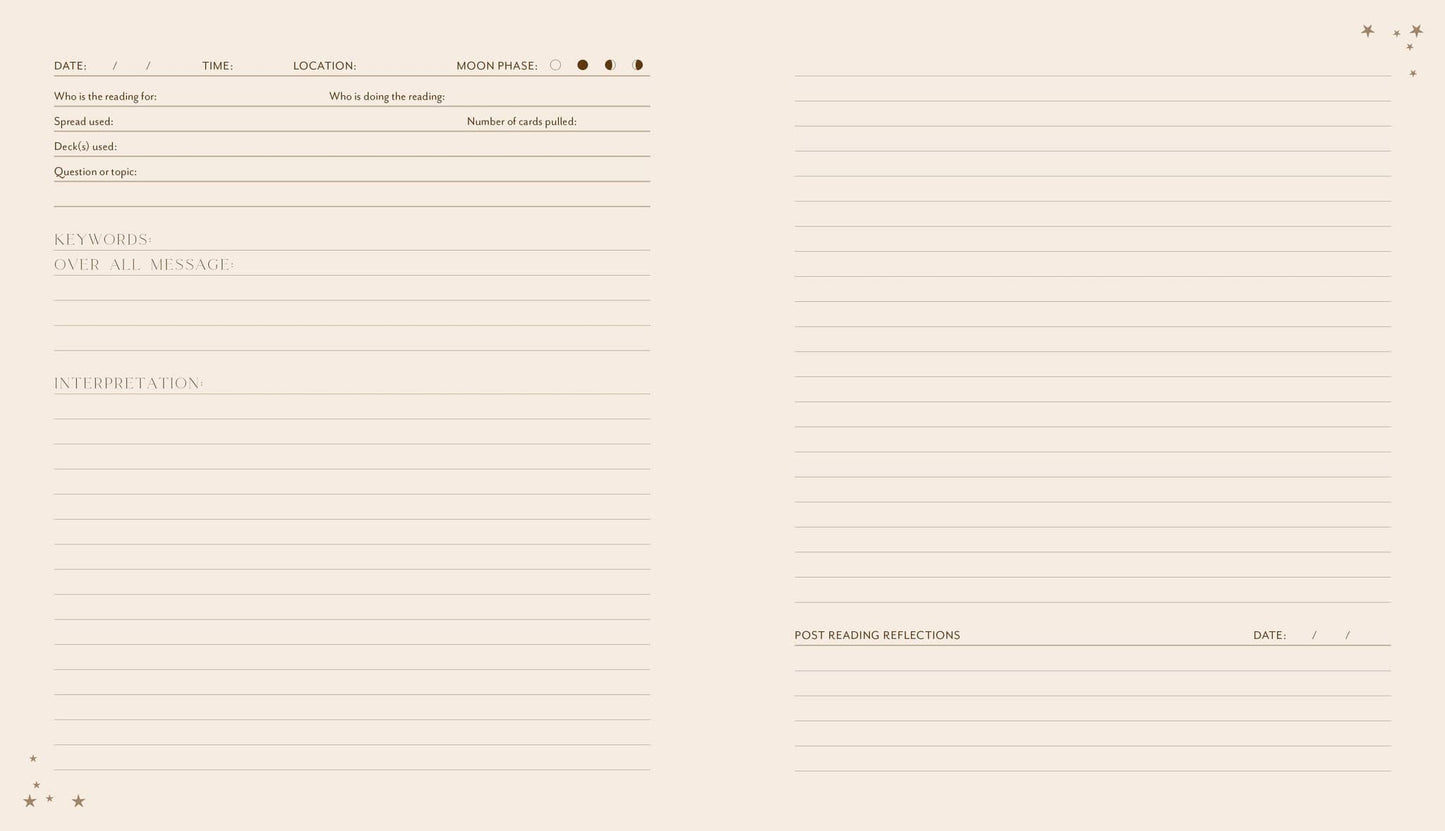 The Complete Tarot & Oracle Journal blank pages for recording readings and reflections