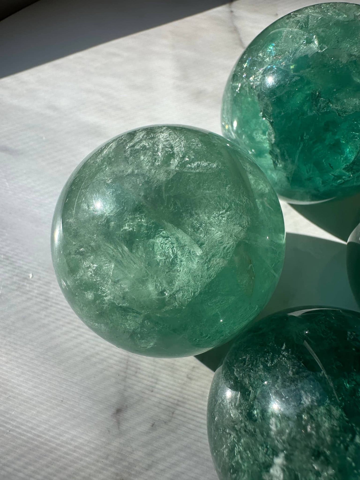 Natural Green Fluorite Sphere | Heart Chakra & Focus Crystal Ball - Seidr Magic