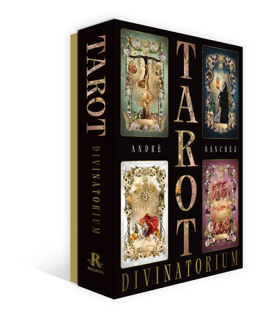 Tarot Divinatorium box set by André Sanchez featuring beautifully illustrated tarot card designs