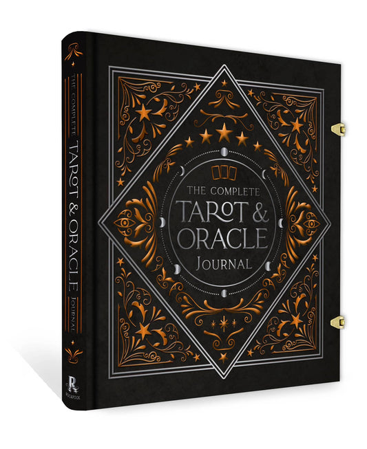 The Complete Tarot & Oracle Journal with an ornate black and gold cover design by ROCKPOOL PUBLISHING